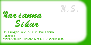 marianna sikur business card